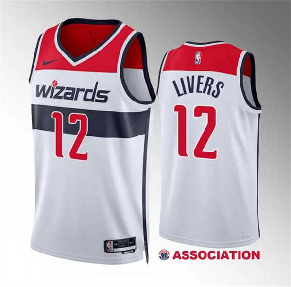 Mens Washington Wizards #12 Isaiah Livers White Association Edition Stitched Basketball Jersey Dzhi